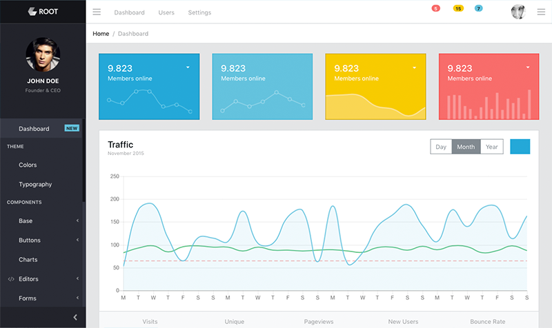 Root Free ReactJS Admin Templates