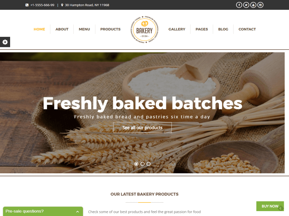 Bakery | WordPress Bakery, Cakery & Food Theme - Premium - Free Restaurant WordPress Themes