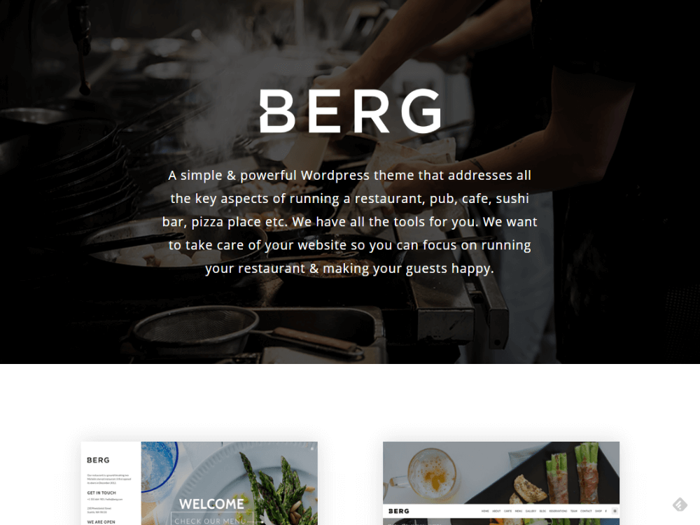 BERG - Restaurant WordPress Theme - Premium - Free Restaurant WordPress Themes