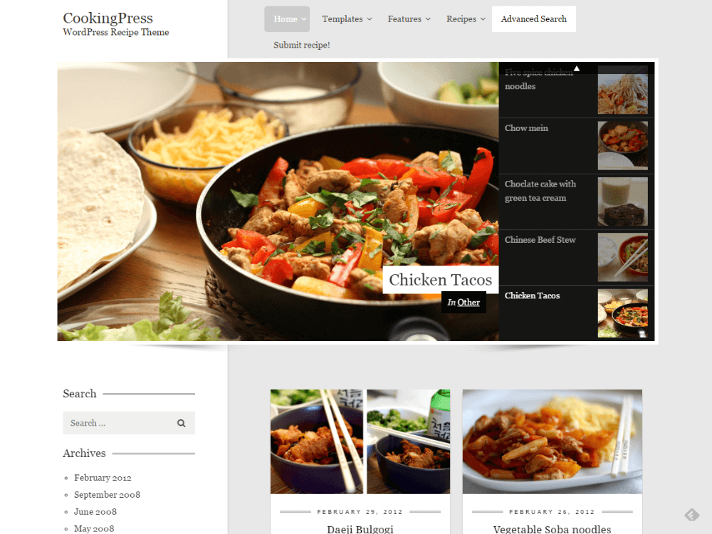 CookingPress - Recipe & Food WordPress theme - Premium - Free Restaurant WordPress Themes