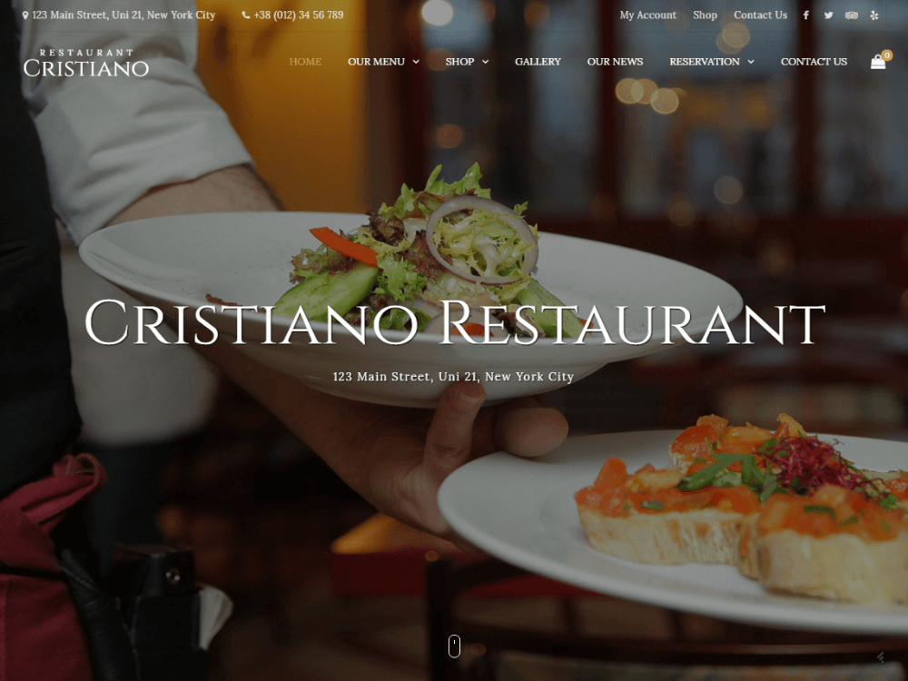 Cristiano Restaurant - Cafe & Restaurant WordPress WooCommerce Them - Premium - Free Restaurant WordPress Themes