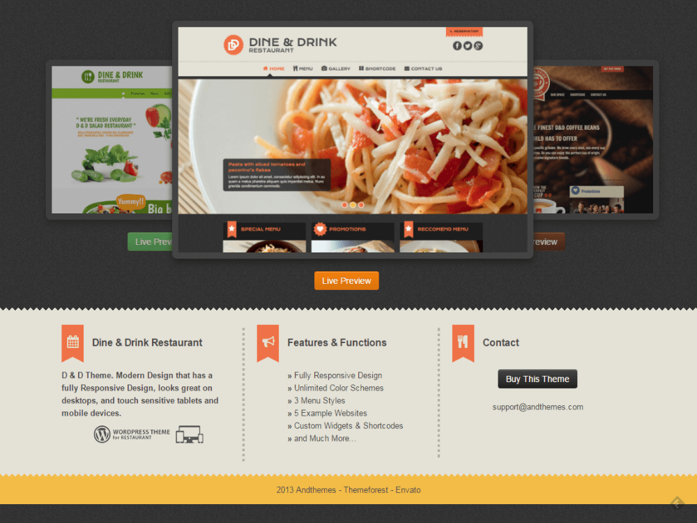 Dine & Drink - Restaurant WordPress Theme - Premium - Free Restaurant WordPress Themes