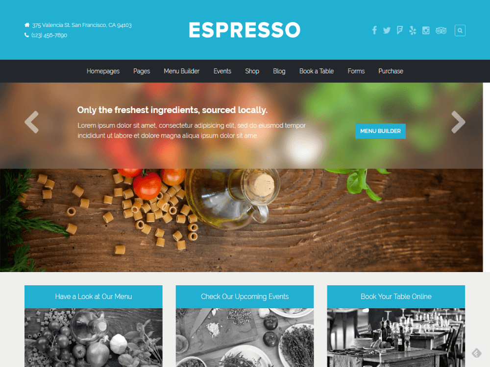 Espresso - A WordPress Theme for Restaurants - Premium - Free Restaurant WordPress Themes