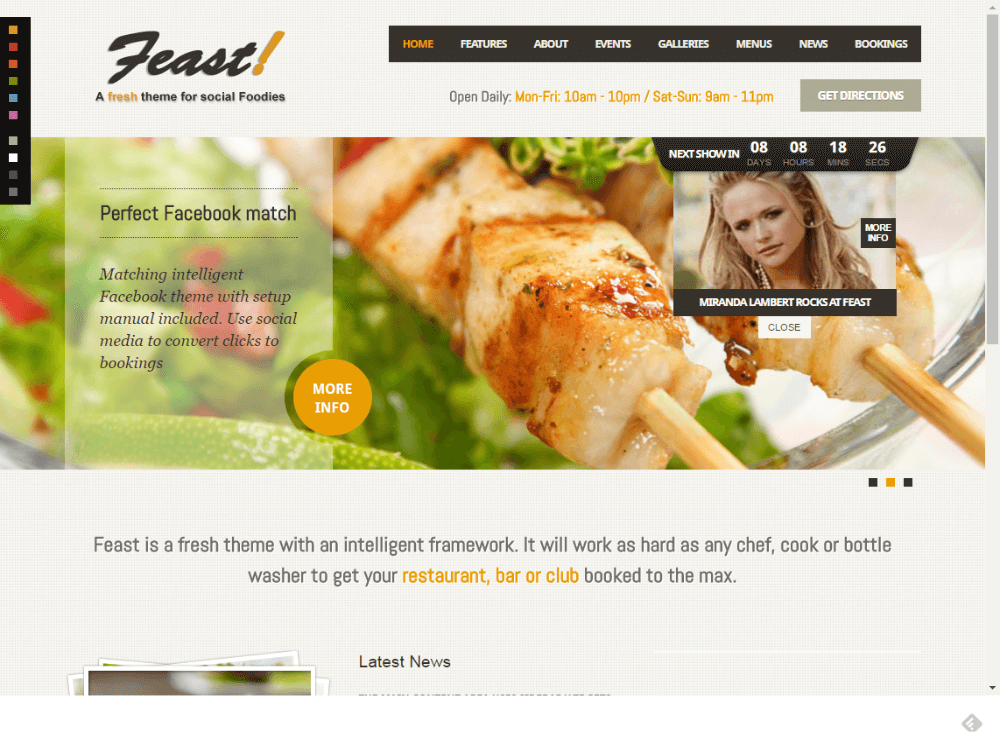 Feast - Facebook Fanpage & WordPress theme - Premium - Free Restaurant WordPress Themes