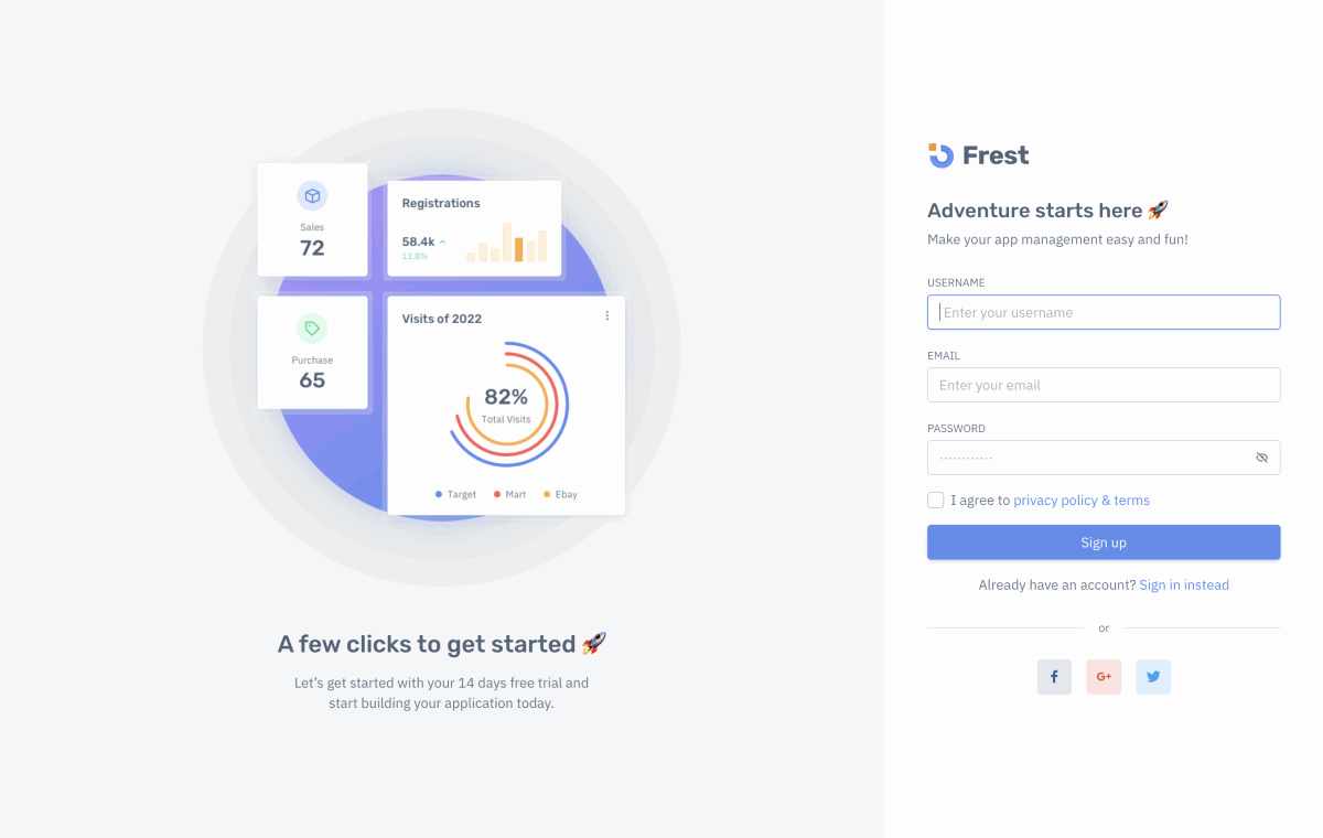 Frest-auth-pages-demo