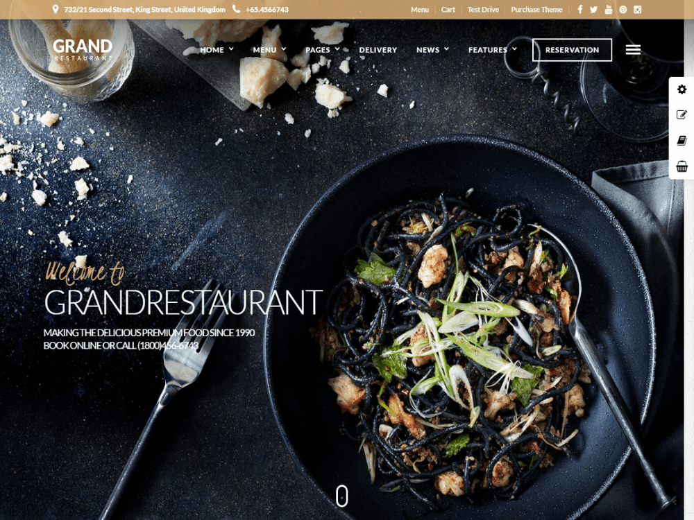 Grand Restaurant | Restaurant Cafe Theme - Premium - Free Restaurant WordPress Themes