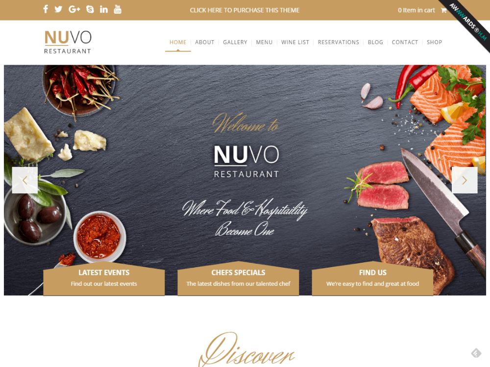 NUVO - Cafe & Restaurant WordPress Theme - Multiple Restaurant & Bistro Demos - Premium - Free Restaurant WordPress Themes