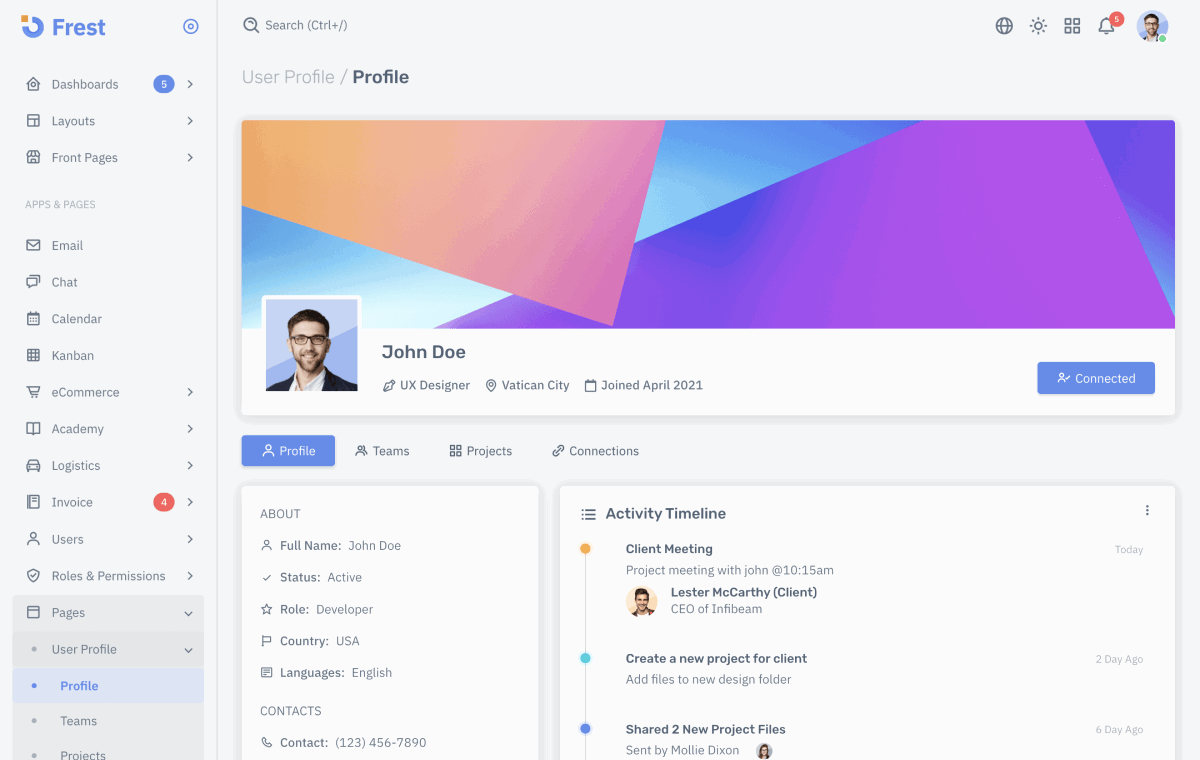 Frest-user-profile-demo