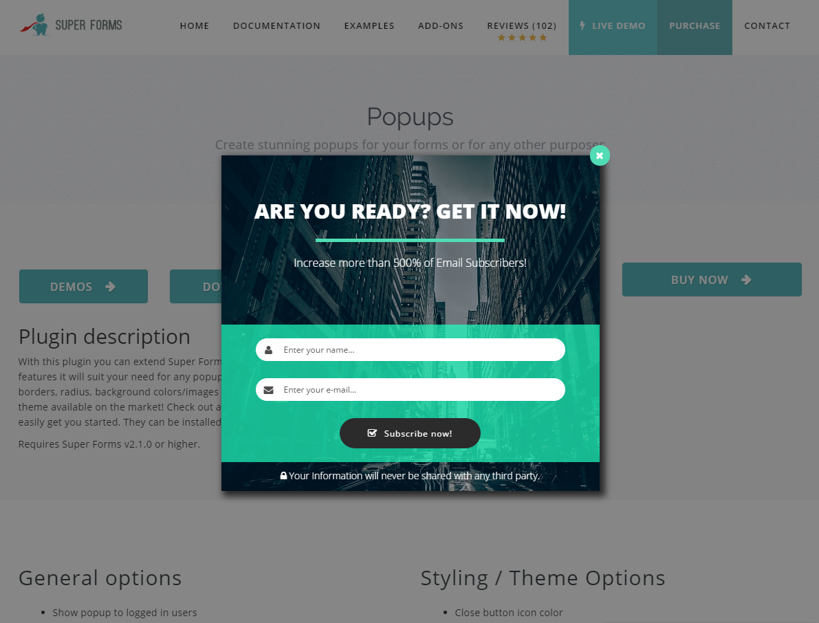Super Forms - Popups Add-on