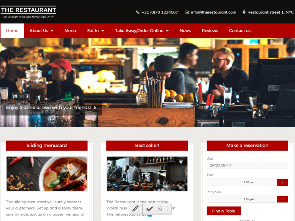 The Restaurant - Premium - Free Restaurant WordPress Themes