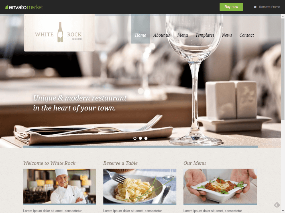 White Rock - Restaurant & Winery Theme - Premium - Free Restaurant WordPress Themes